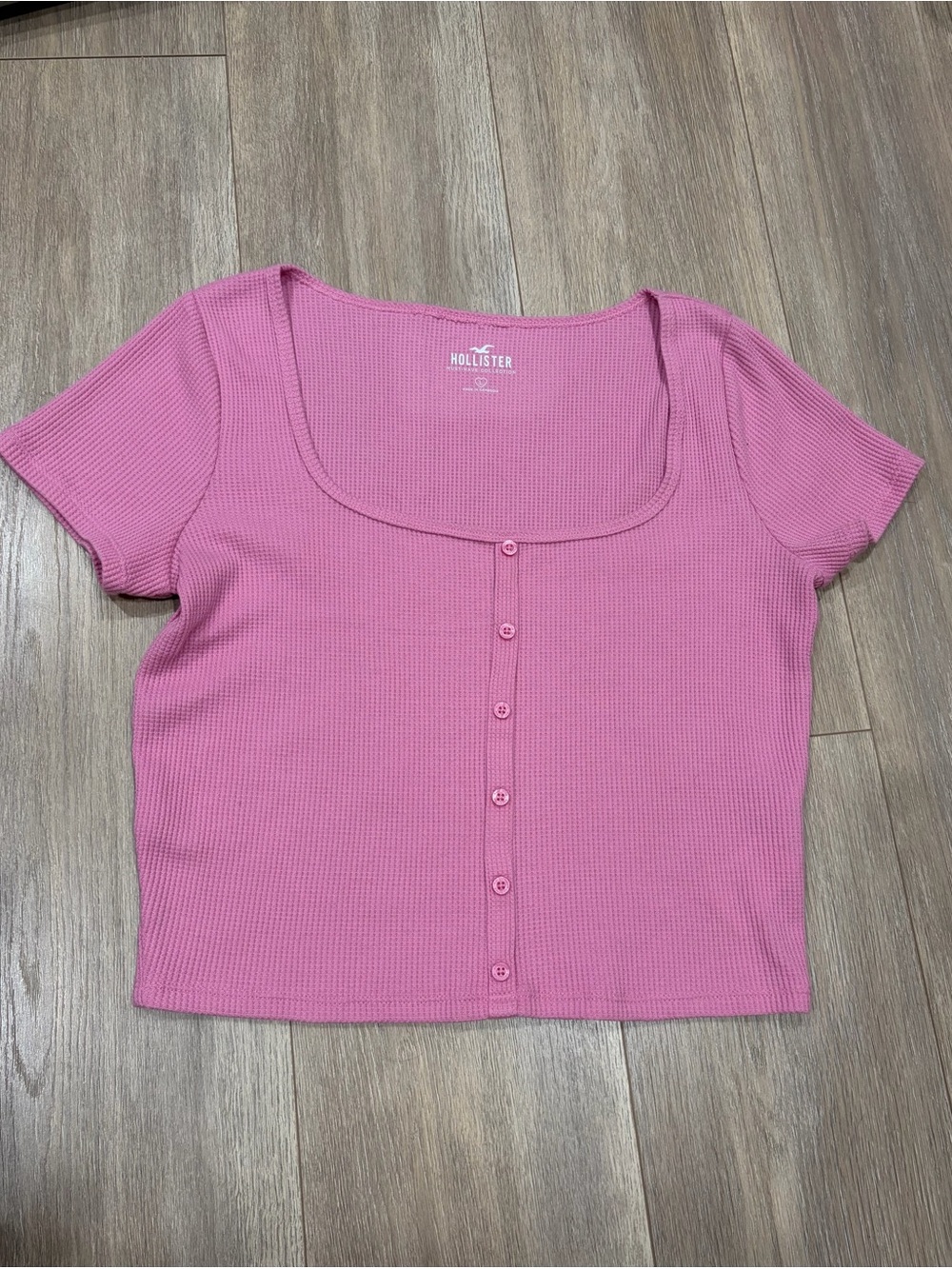 Hollister Scoop-Neck Button Crop Top